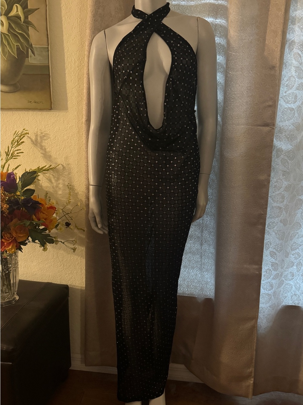 Sexy club see through gown